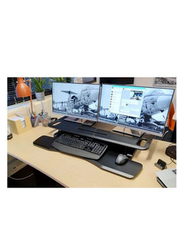 Sit-stand Updesk Cross suitable for two monitors